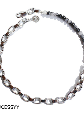 PrincessYY原创毛衣装饰银色搭配白色毛衣项链锁骨小众高级感轻奢