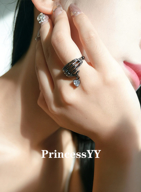 PrincessYY原创手作开口食指戒指时尚个性小众高级感潮暗黑风轻奢