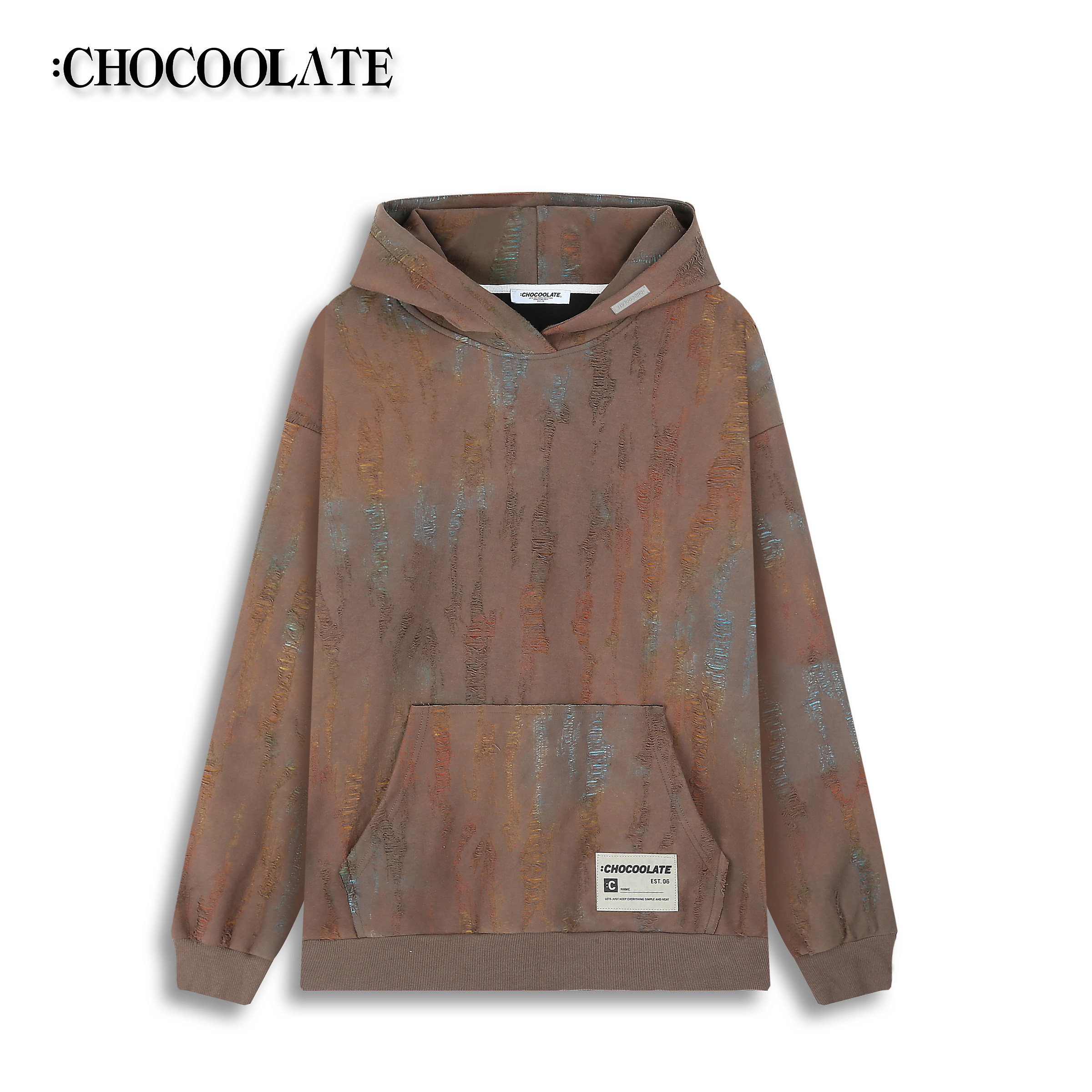 【欢乐社】：CHOCOOLATE飞线提花彩色扎染连帽卫衣6163-1416416