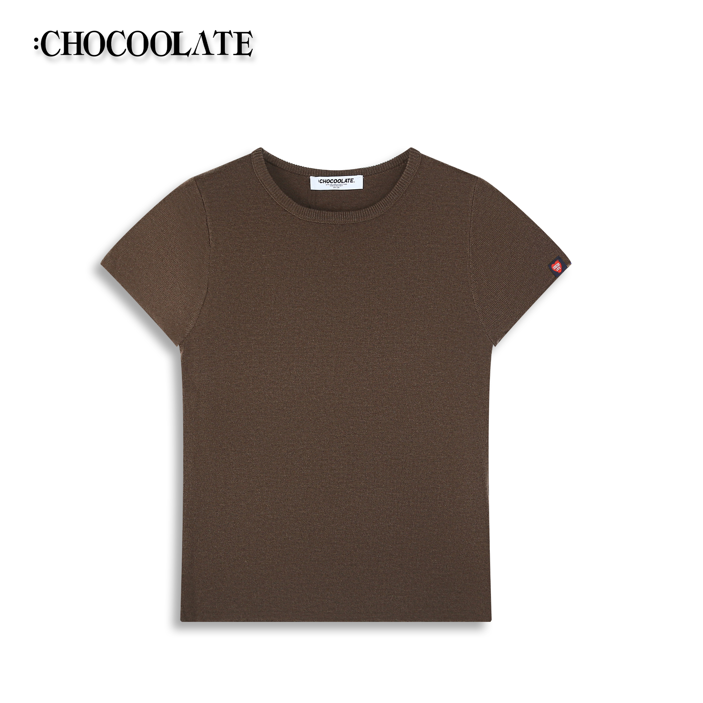 【蜜蜂欢乐社】：CHOCOOLATE百搭针织圆领短袖上衣6163-1320281