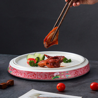 浮雕中式创意酒店特色圆凸商用个性盘子陶瓷意境冷菜盘饭店凉菜盘