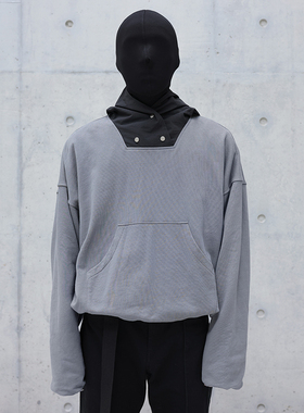 CHRYSOMALLON拼接连帽卫衣男小众设计vibe宽松EntireStudios风格