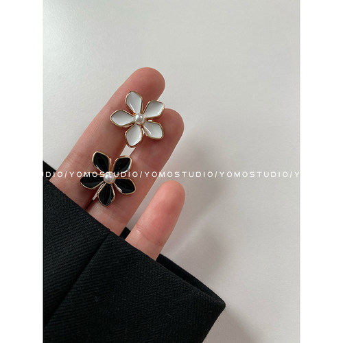 高档小香风扣子花形珍珠金属纽扣