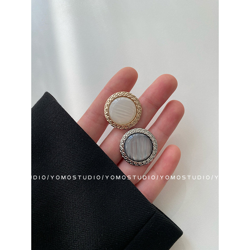 小香风珠光金属纽扣百搭服装扣子