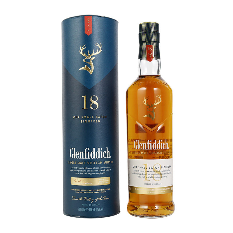 天祺 Glenfiddich格兰菲迪18年700ml行货苏格威士忌