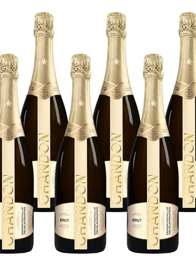 夏桐起泡酒ChandonBrut传统工艺天然高泡葡萄酒气泡酒750ml 6瓶
