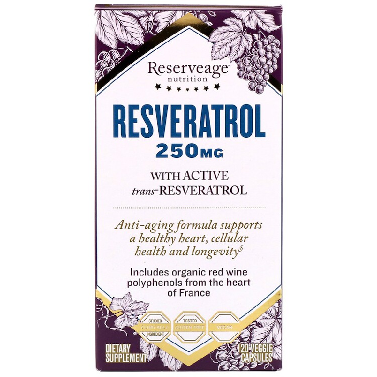 美国品牌ReserveAge 反式白藜芦醇/槲皮素 心血管保养250mg/120粒