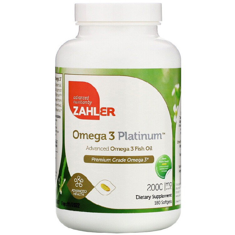 美国品牌Zahler 优质鱼油/DHA/EPA 心血管保养 2000mg/180粒