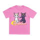 动漫猫情侣纯棉圆领短袖 BGPUSK 比各彪卡2023夏季 白粉T恤TEE
