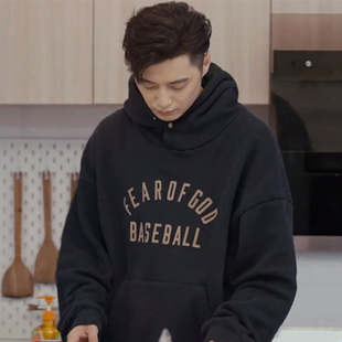 主线字母植绒套头连帽卫衣恋人同款 GOD第七季 上衣 FEAR