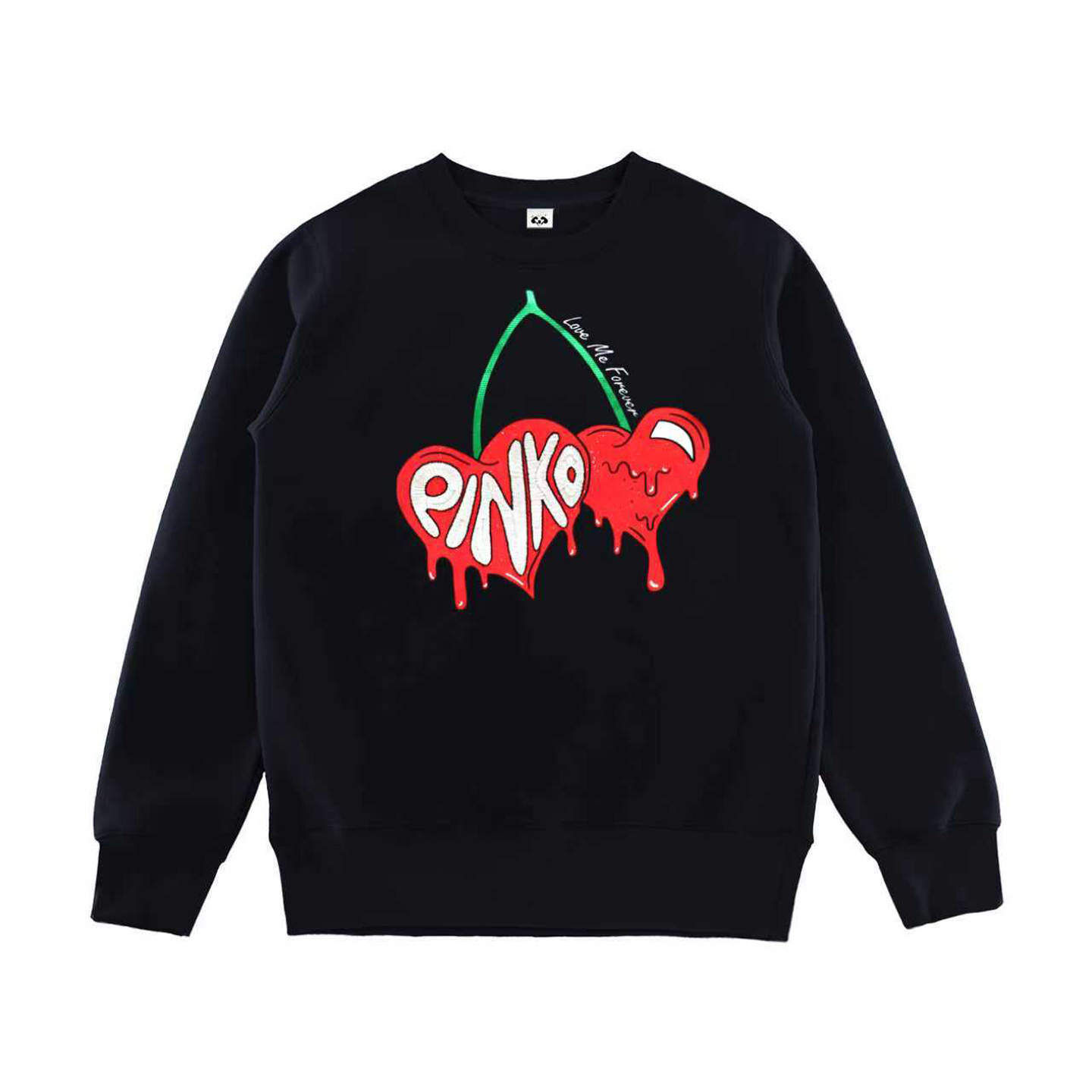 BGPUSK女士秋冬长袖圆领套头樱桃爱心印花宽松版卫衣