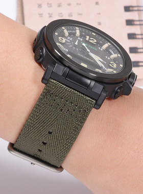 适配卡西欧登山手表带PRG-600YB/650 PRW-6600尼龙帆布硅胶男24mm