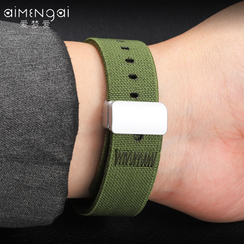 适配IWC万国飞行员磁吸尼龙表带