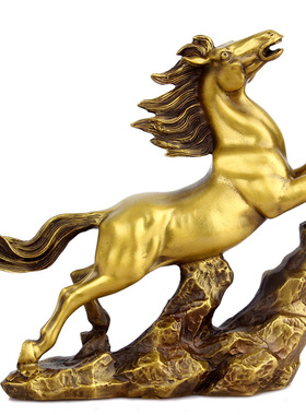 铜奔马擦黑色奔马摆件铜马到成功家居摆件开业礼品