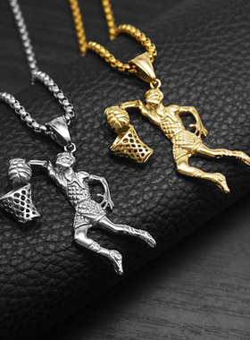 跨境朋克项链吊坠钛钢男灌篮高手