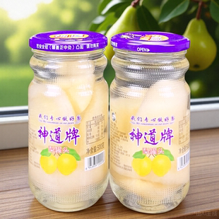 神道牌梨罐头水果梨罐头500g/瓶夏季消暑食品梨子水脆梨清爽饮料