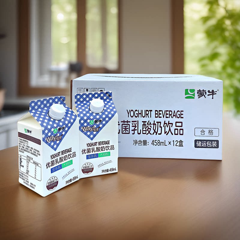 蒙牛优菌乳佐餐伴侣go畅低脂肪原味酸奶饮品凤梨椰汁458ml乳酸菌