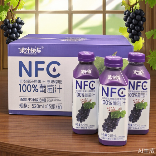 果汁快车NFC100%葡萄汁饮料鲜果