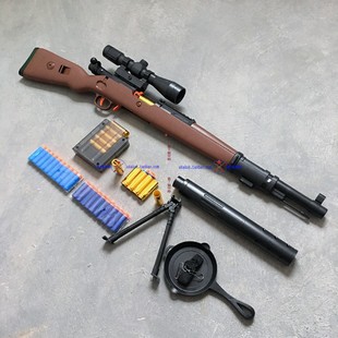 98k步枪可抛弹壳AWP狙击男孩塑料玩具枪AWM海绵软弹匣弹夹下供弹