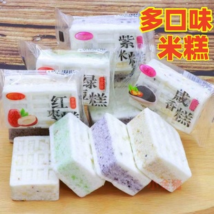 老式米糕米饼芡实糕软糯夹心红枣紫米绿豆咸香味广式休闲传统食品