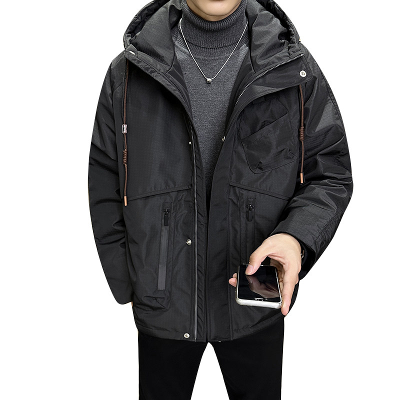 社会轻奢新标90白鸭绒纯色重工拉链羽绒服痞帅B297-Y318-P295,男装羽绒服,电商B297