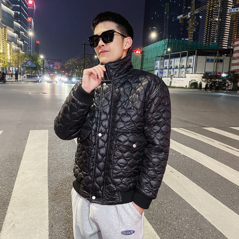 社会风夜景纯色立领宽松棉衣潮男B297-2830-P128控168图片