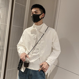 雅痞风春秋纯色休闲宽松尖领风衣夹克上衣B297-7706-P88控118，男装风衣，电商B297