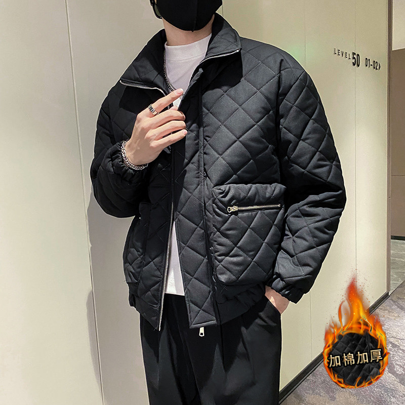 社会轻奢风纯色立体口袋绗线修身加衣上衣B297-1810-P135控178，男装棉衣，电商B297