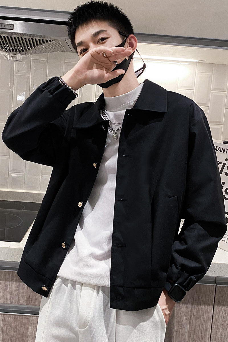 社会风纯色单排扣大翻领修身夹克B297-7765-P88控118,男装夹克,电商B297