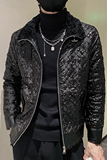 社会风修身PU皮羊羔毛复合加厚衣条纹B297-2816-P150控208，男装棉衣，电商B297
