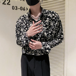 社会轻奢蝙蝠袖宽松碎花衬衫上衣B297-2308-P58控78图片