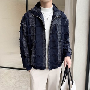 轻熟风春装现货格子拼接乞丐装翻领夹克外套B297-7766-P115控158图片