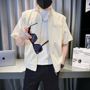 社会轻奢纯色宽松短袖夹克1 B297-317-P78图片