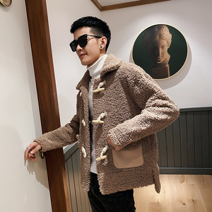 社会风纯色牛角扣翻领休闲衣上衣B297-2821-P155控208图片