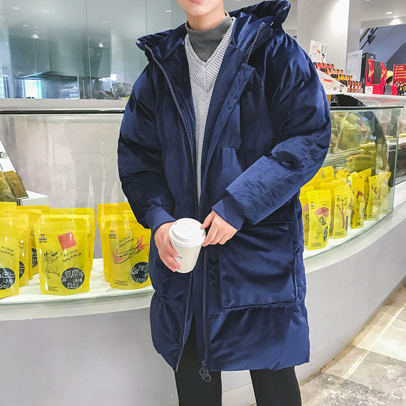 港风现货金丝绒中长款连帽纯色衣B297-603-P150控198,男装棉衣,电商B297