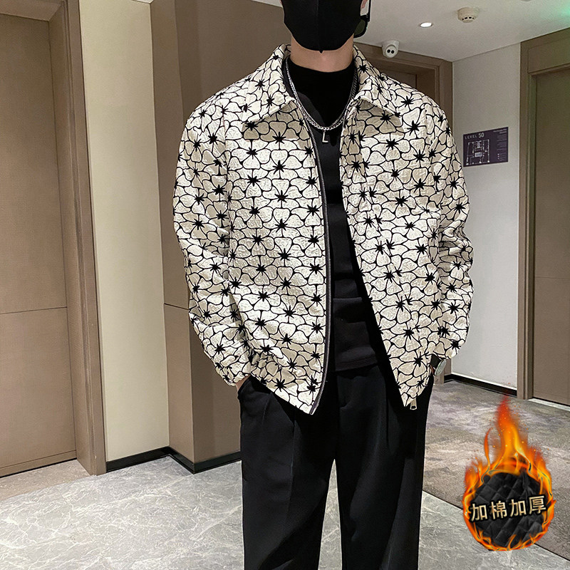 社会轻奢风纯色提花加加厚修身衣B297-1811-P130控168,男装棉衣,电商B297