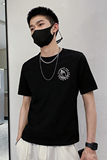社会风纯色印花圆领修身短袖T恤B297-203-P35控58，男装T恤，电商B297