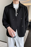 轻熟风春装纯色假两件宽松休闲双排扣夹克B297-1807-P125控168，男装夹克，电商B297