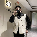 社会轻奢风纯色假两件拼接亮片西装领衣B297-7753-P135控178，男装棉衣，电商B297