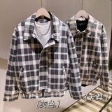社会轻奢格子痞帅潮牌工装夹克B297-2302-P115控149，男装夹克，电商B297