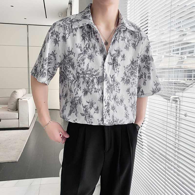 轻熟风立体纹路宽松花衬衫B297-2317-P55控88图片