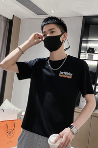 社会风纯色修身趣味创意印花休闲T恤B297-222-P35控58图片