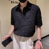 社会轻奢立体格子套头宽松衬衫B29792315-P58控89，男装衬衫，电商B297
