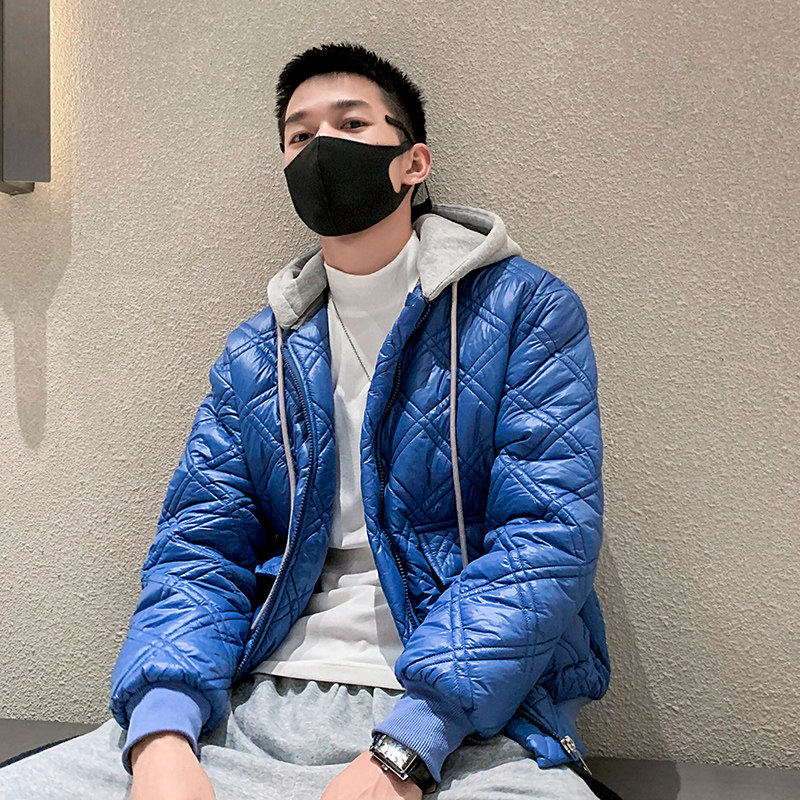 社会风新风格纯色可脱卸帽宽松棉衣潮男B297-2829-P128控168图片