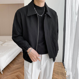 轻熟风绗线纯色翻领宽松休闲夹克外套B297-1801-P115控158，男装夹克，电商B297