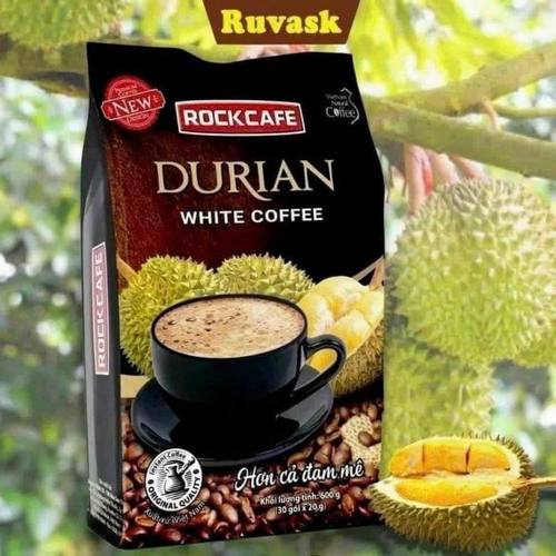越南进口越贡RockCafe榴莲白咖啡600g袋装三合一速溶咖啡粉30条