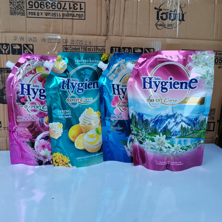 泰国Hygiene衣物柔顺剂防静电洗衣护理液柔软剂持久留香1.1L袋装