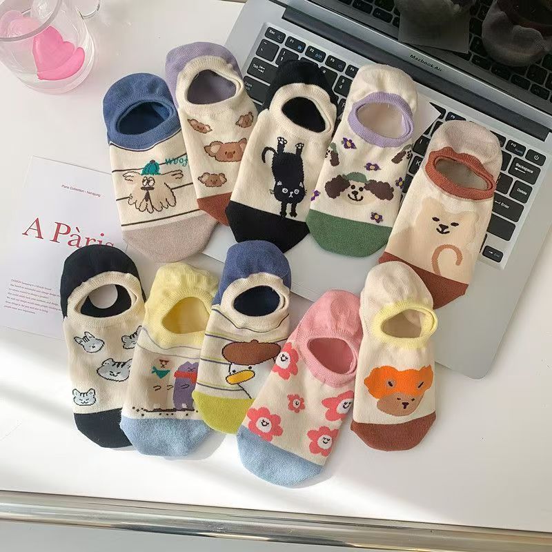 可爱袜子女船袜夏季薄款浅口韩版防滑不掉跟夏天隐形袜