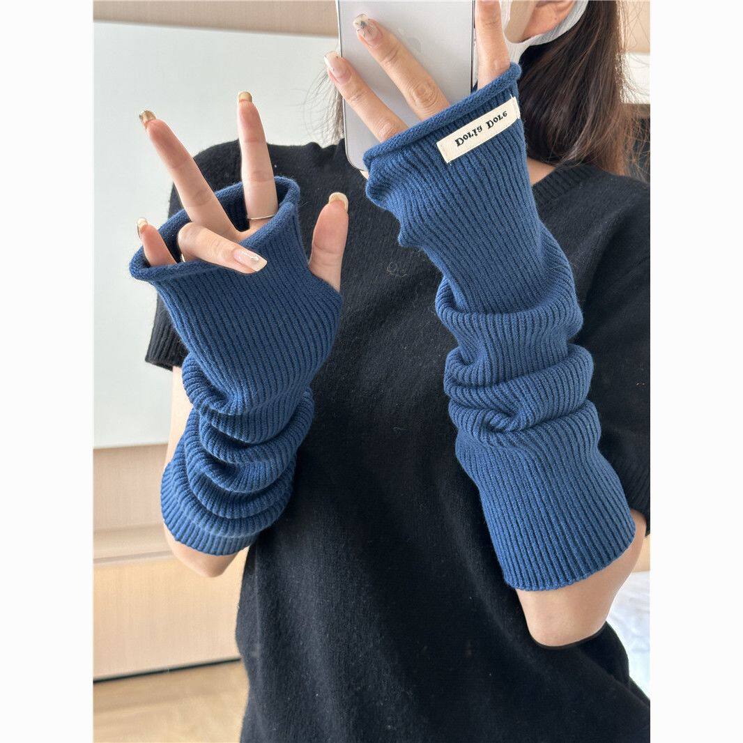 欧莱纯秋冬季新款半袖手臂套袖洋气新款堆堆袖套针织百搭少女套袖