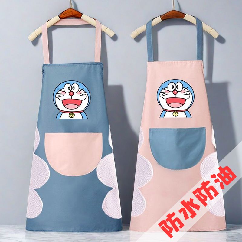 围裙套装家用厨房做饭防水防油夏季轻薄时尚新款围腰带袖套工作服